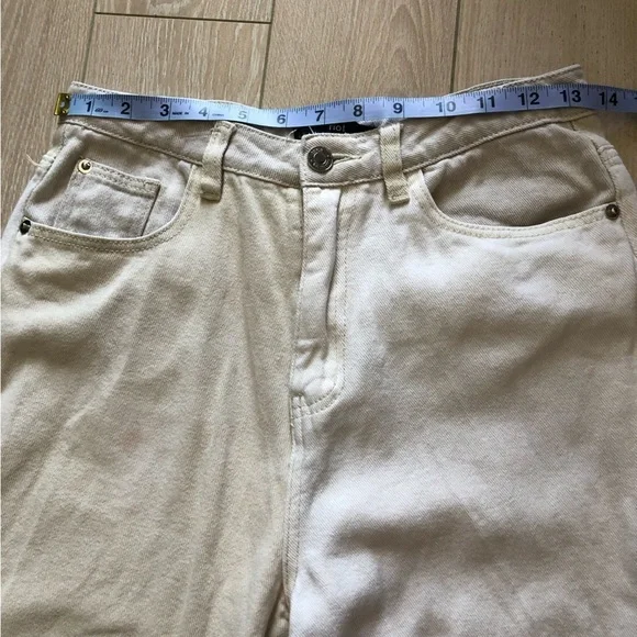 Missguided Riot Neutral Patched High Rise Mom Jean Size 6 - Picture 5 of 14